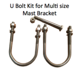 U bolt kit for base plate bottom bracket