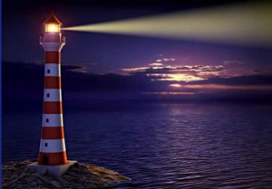 Lighthouse in pretty scene